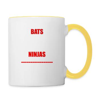 Bats Nature's Night Time Ninjas - Contrasting Mug - white/yellow - Right
