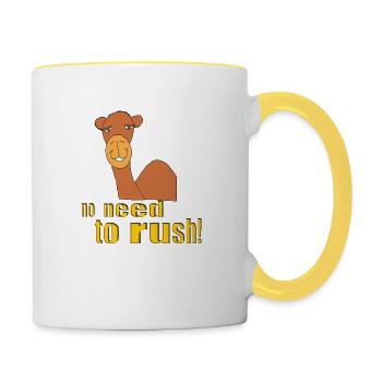 kamel no need to rush - Tasse zweifarbig - Weiß/Gelb - Rechts