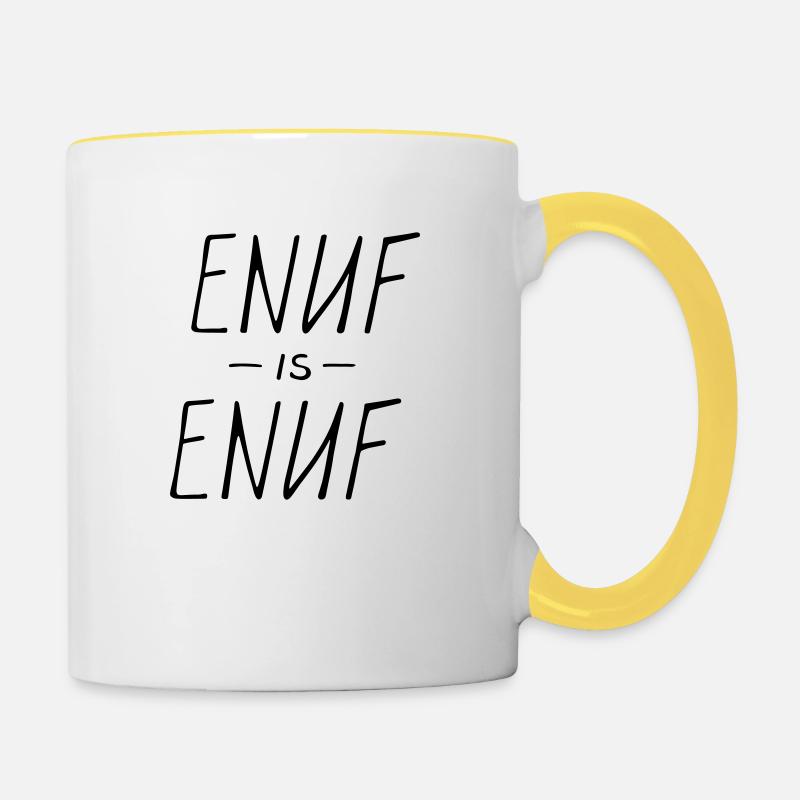 enuf est enuf - Mug contrasté - blanc/jaune
