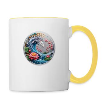 Asian Dragon - Contrasting Mug - white/yellow - Right