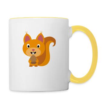 Squirrel children's clothing and accessories - Contrasting Mug - white/yellow - Right