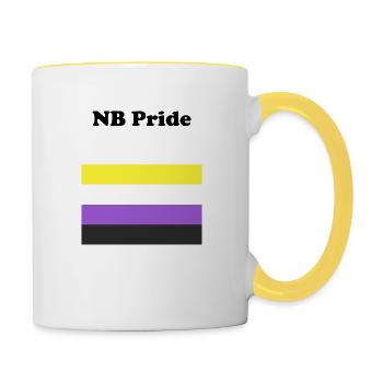 Fierté NB non binaire - Mug contrasté - blanc/jaune - Droite