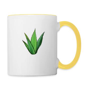 Aloe vera - Mug contrasté - blanc/jaune - Droite
