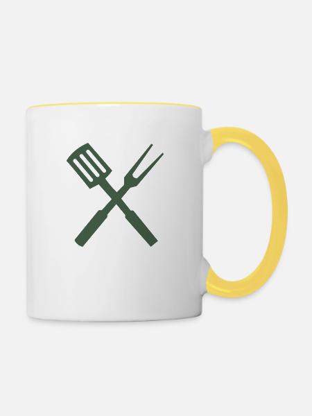 koch besteck - Tasse zweifarbig - Weiß/Gelb