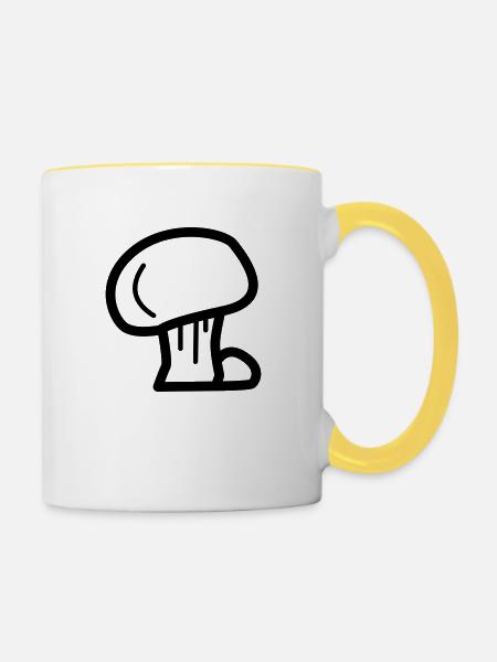 Pilz - Tasse zweifarbig - Weiß/Gelb