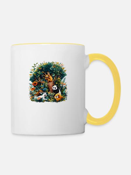 Artenvielfalt braucht Hilfe - Tasse zweifarbig - Weiß/Gelb