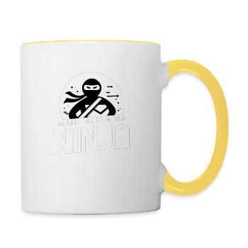 Postwurfsendung Ninja - Tasse zweifarbig - Weiß/Gelb - Rechts