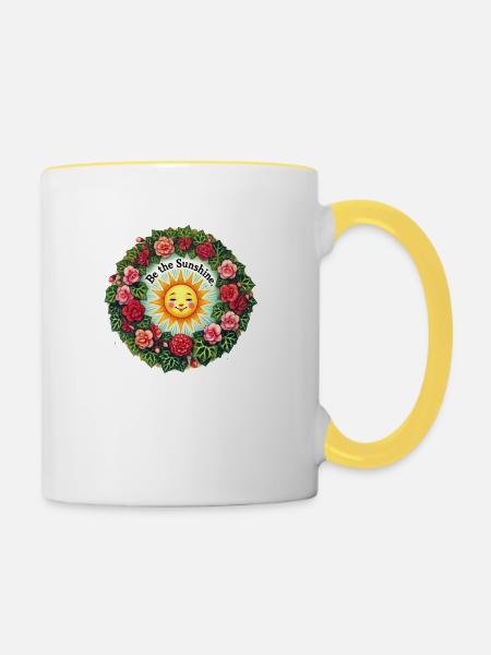 Sei der Sonnenschein - Tasse zweifarbig - Weiß/Gelb