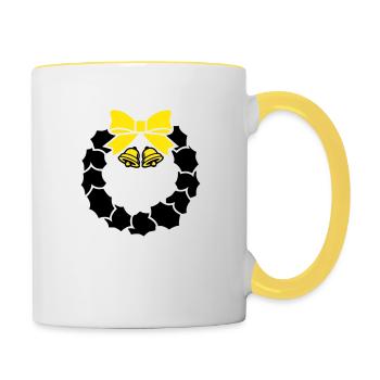Wreath Bells 002 - Contrasting Mug - white/yellow - Right