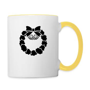Wreath Bells 001 - Contrasting Mug - white/yellow - Right