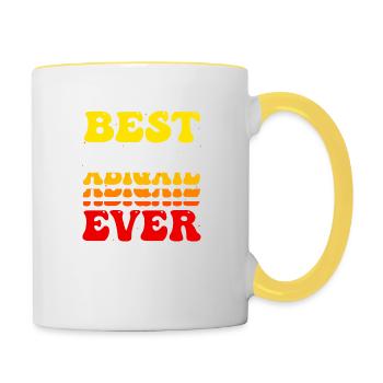Best Abigail Ever - Cute Groovy Vintage Custom - Contrasting Mug - white/yellow - Right