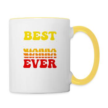 Groovy Vintage Custom Gianna Name - Süß am besten - Tasse zweifarbig - Weiß/Gelb - Rechts