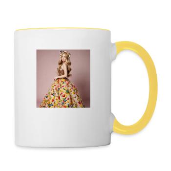 Tolles Kleid - Tasse zweifarbig - Weiß/Gelb - Rechts