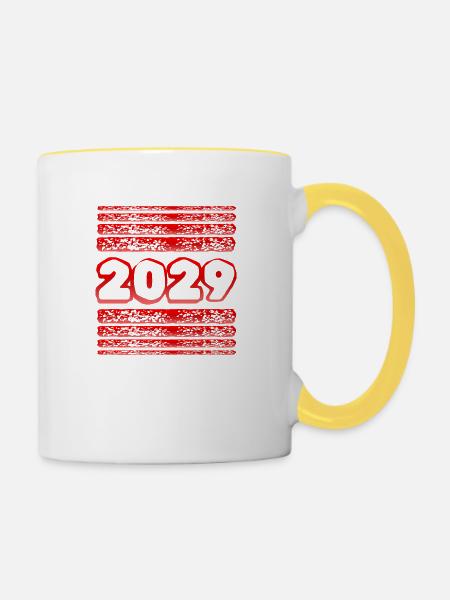 2029 - Tasse zweifarbig - Weiß/Gelb
