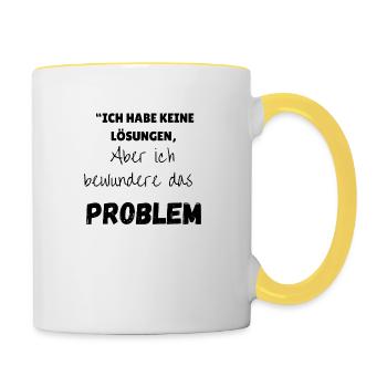 « Solution au problème » - Mug contrasté - blanc/jaune - Droite