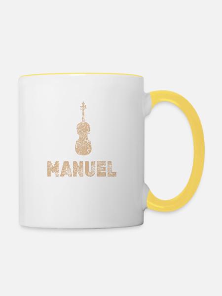 Manuel als Bratsche - Tasse zweifarbig - Weiß/Gelb
