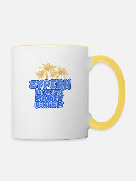 Zypern als Urlaub - Tasse zweifarbig - Weiß/Gelb