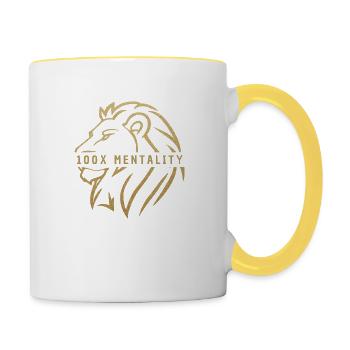 100x Mentalité par Alex Sisti - Mug contrasté - blanc/jaune - Droite