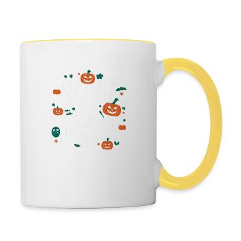 Trick or Treat - Tasse zweifarbig - Weiß/Gelb - Rechts