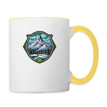 Mountains Snow Winter - Contrasting Mug - white/yellow - Right