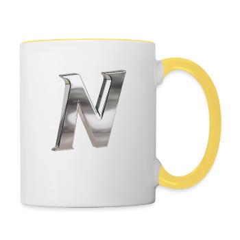 Chrome ,, N " Metallic - Contrasting Mug - white/yellow - Right