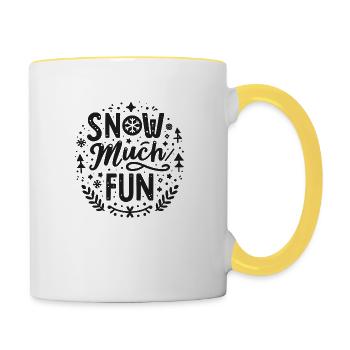 Schnee macht viel Spaß - Tasse zweifarbig - Weiß/Gelb - Rechts