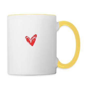 Parrain d'amour Idée cadeau pour Baptême ou Noël - Mug contrasté - blanc/jaune - Droite