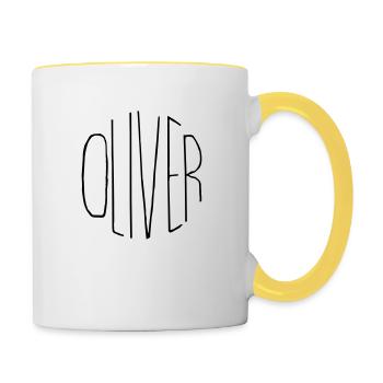 Oliver - Tasse zweifarbig - Weiß/Gelb - Rechts