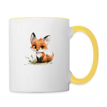 Fux Bébé - Mug contrasté - blanc/jaune - Droite