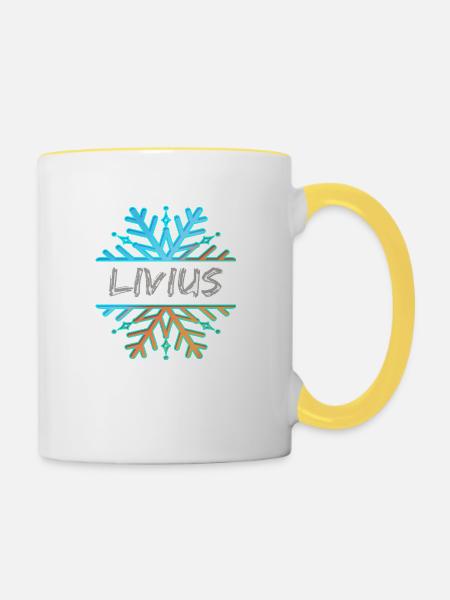 Livius - Tasse zweifarbig - Weiß/Gelb