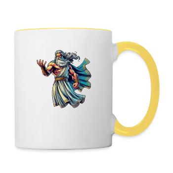 zeus comic 1 - Tasse zweifarbig - Weiß/Gelb - Rechts