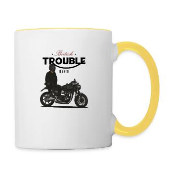 Modern Classic // Custom // Motorcycle - Contrasting Mug - white/yellow - Right