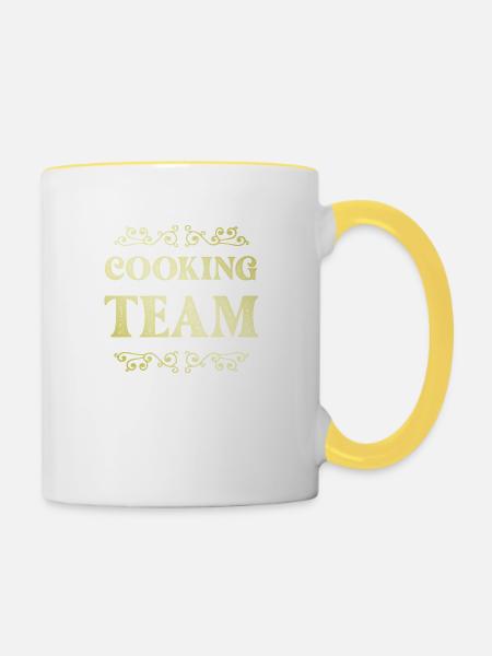 Cooking Team - Tasse zweifarbig - Weiß/Gelb