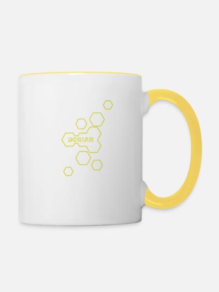 Dorian als Name - Tasse zweifarbig - Weiß/Gelb