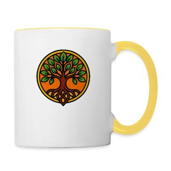 tree of life - Contrasting Mug - white/yellow - Right