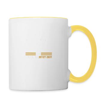 Working with professionals? Funny T-shirt - Contrasting Mug - white/yellow - Right