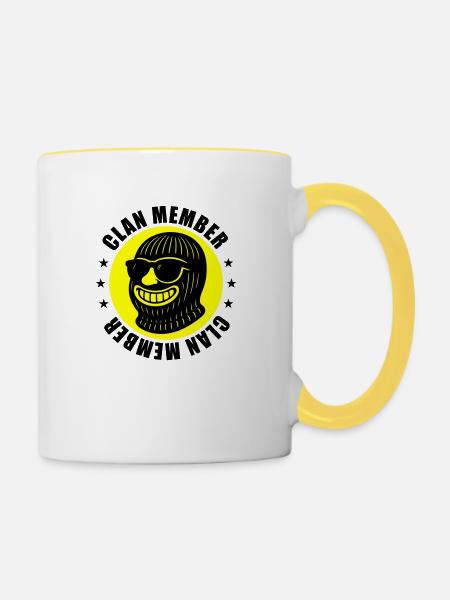 Clan Mitglied Gangster - Tasse zweifarbig - Weiß/Gelb