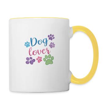Dog Lovers - Contrasting Mug - white/yellow - Right