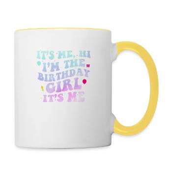 It’s Me – I’m the Birthday Girl Gift Bday Party - Contrasting Mug - white/yellow - Right