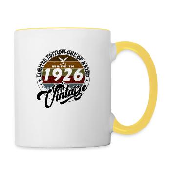 Vintage élégant : 1926 Cadeau rétro 1926 2025 - Mug contrasté - blanc/jaune - Droite