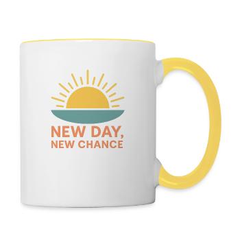New Day New Chance - Contrasting Mug - white/yellow - Right