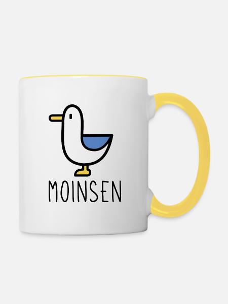 Moinsen - Tasse zweifarbig - Weiß/Gelb