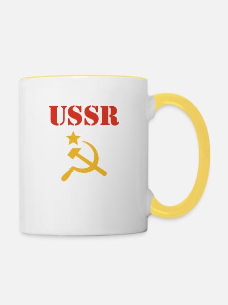 USSR - Tasse zweifarbig - Weiß/Gelb