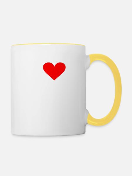 i love co2 - Tasse zweifarbig - Weiß/Gelb