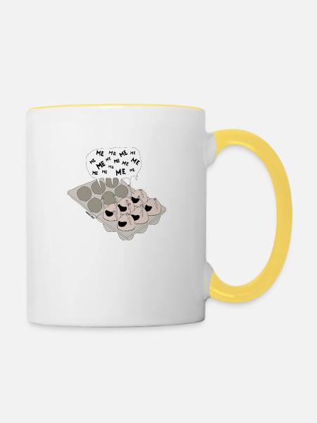 eier - Tasse zweifarbig - Weiß/Gelb