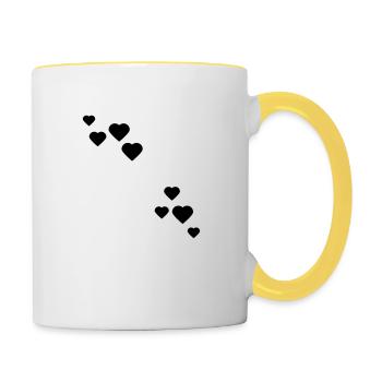 herzen - Tasse zweifarbig - Weiß/Gelb - Rechts