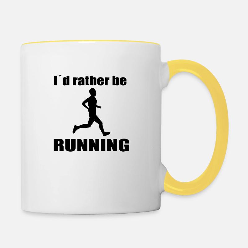 running - Mug contrasté - blanc/jaune