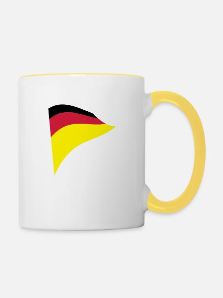 deutschland - Tasse zweifarbig - Weiß/Gelb
