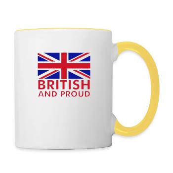 British and Proud - Contrasting Mug - white/yellow - Right
