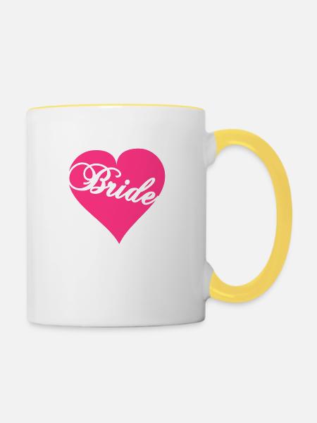 Bride - Tasse zweifarbig - Weiß/Gelb